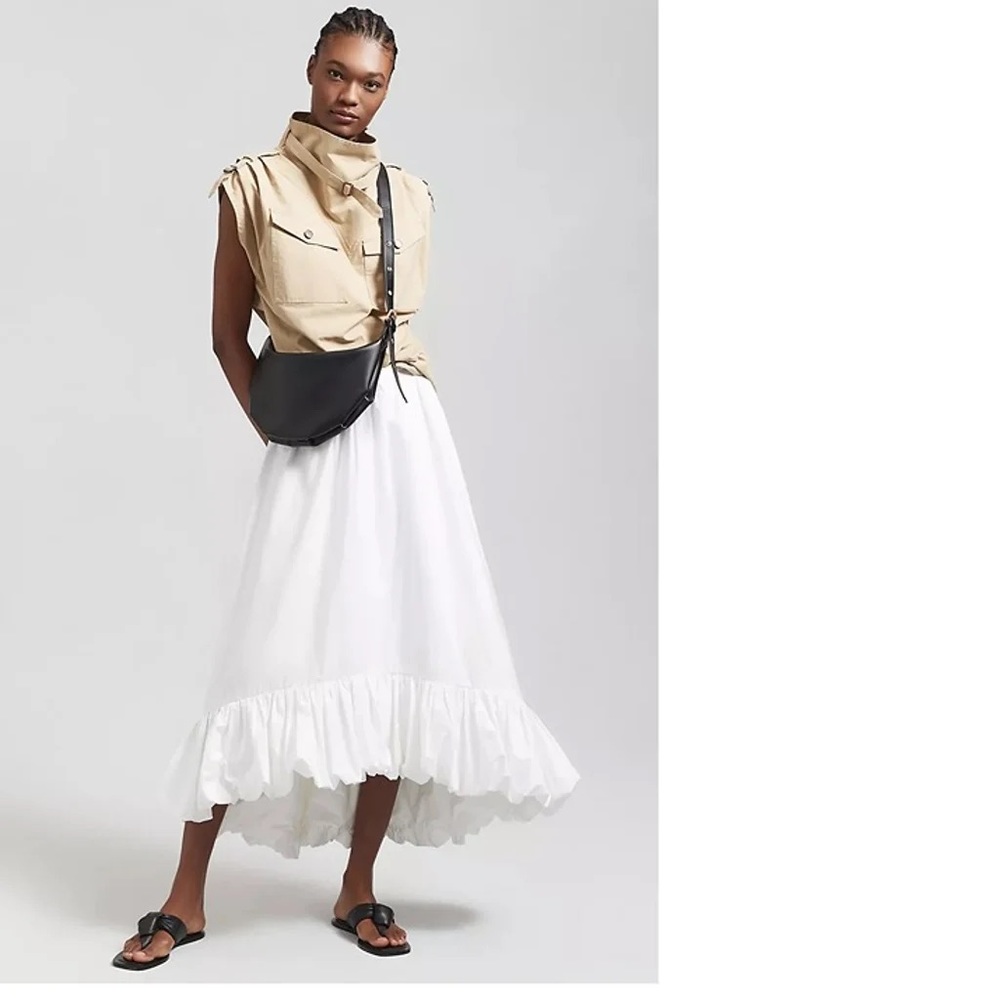 NWT Anthropologie White High-Low Bubble Skirt (Small)